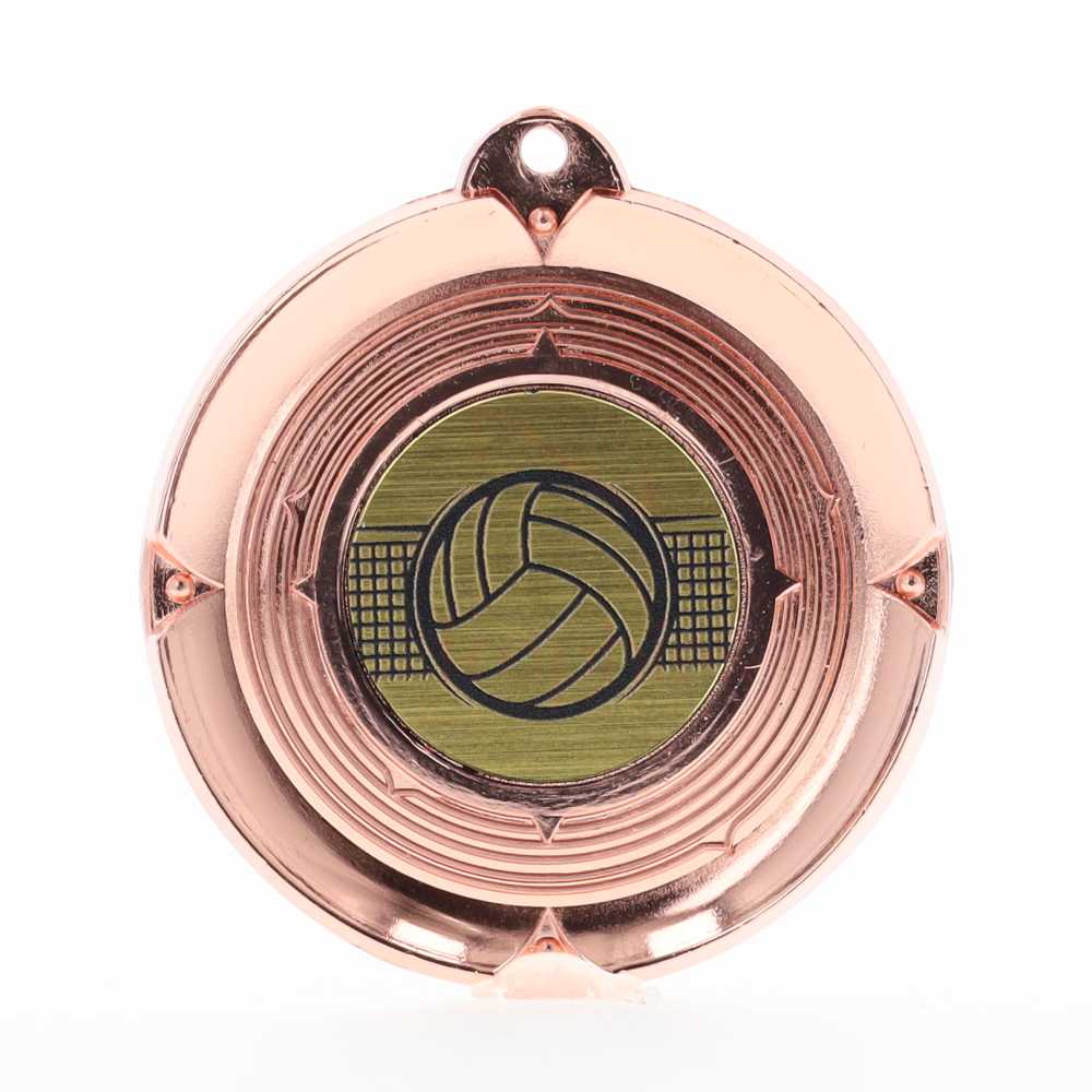 Deluxe Volleyball Medal 50mm Bronze