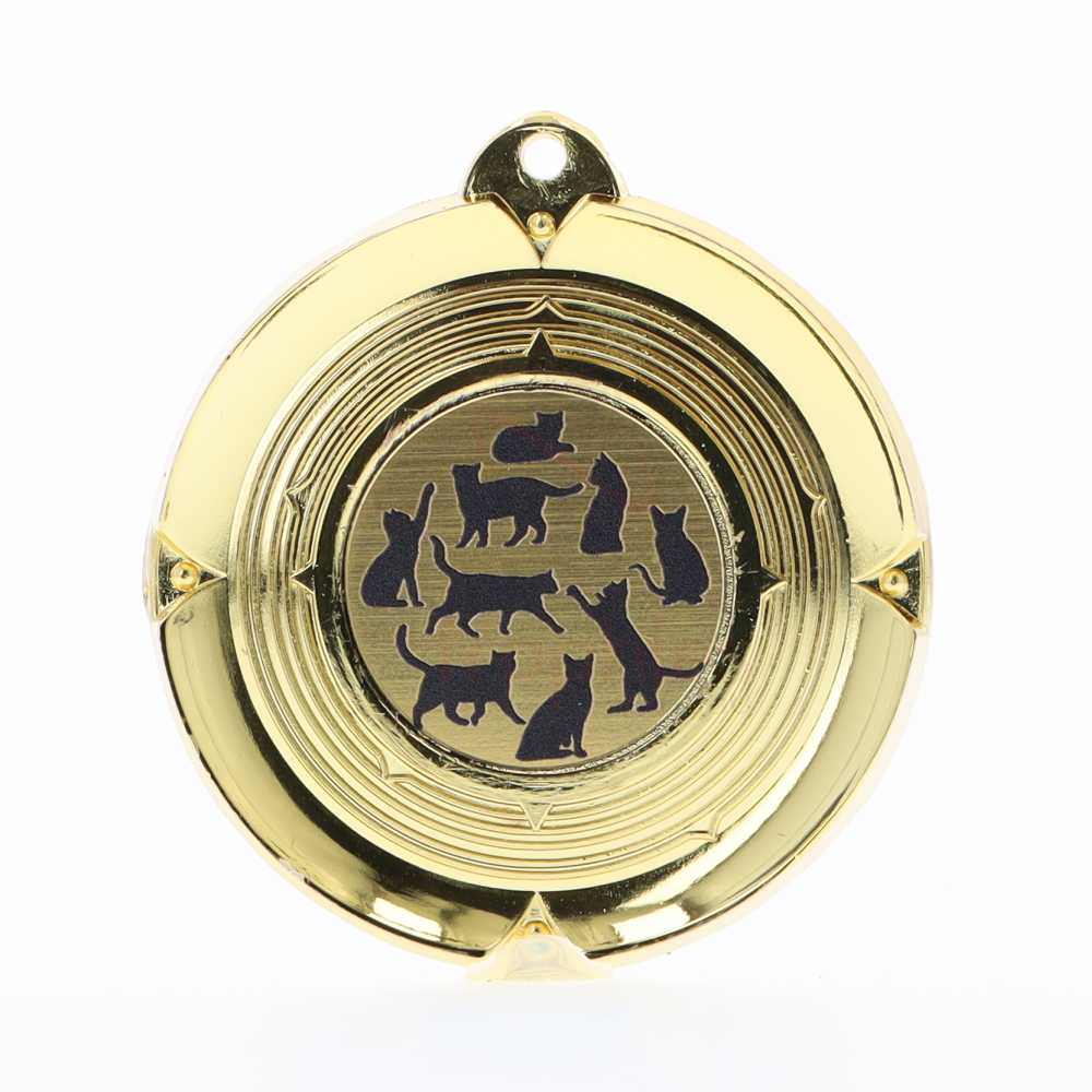 Deluxe Cat Medal 50mm Gold