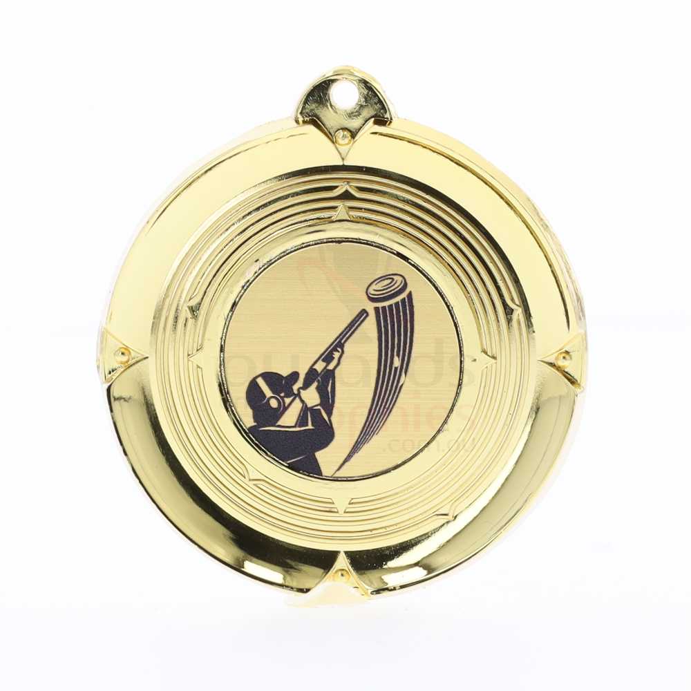 Deluxe Trap Shooting Medal 50mm Gold