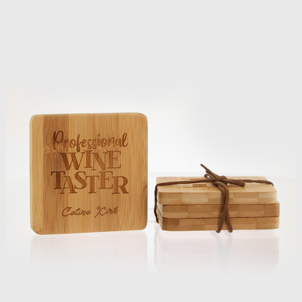 Square Bamboo Coasters - Set of 4