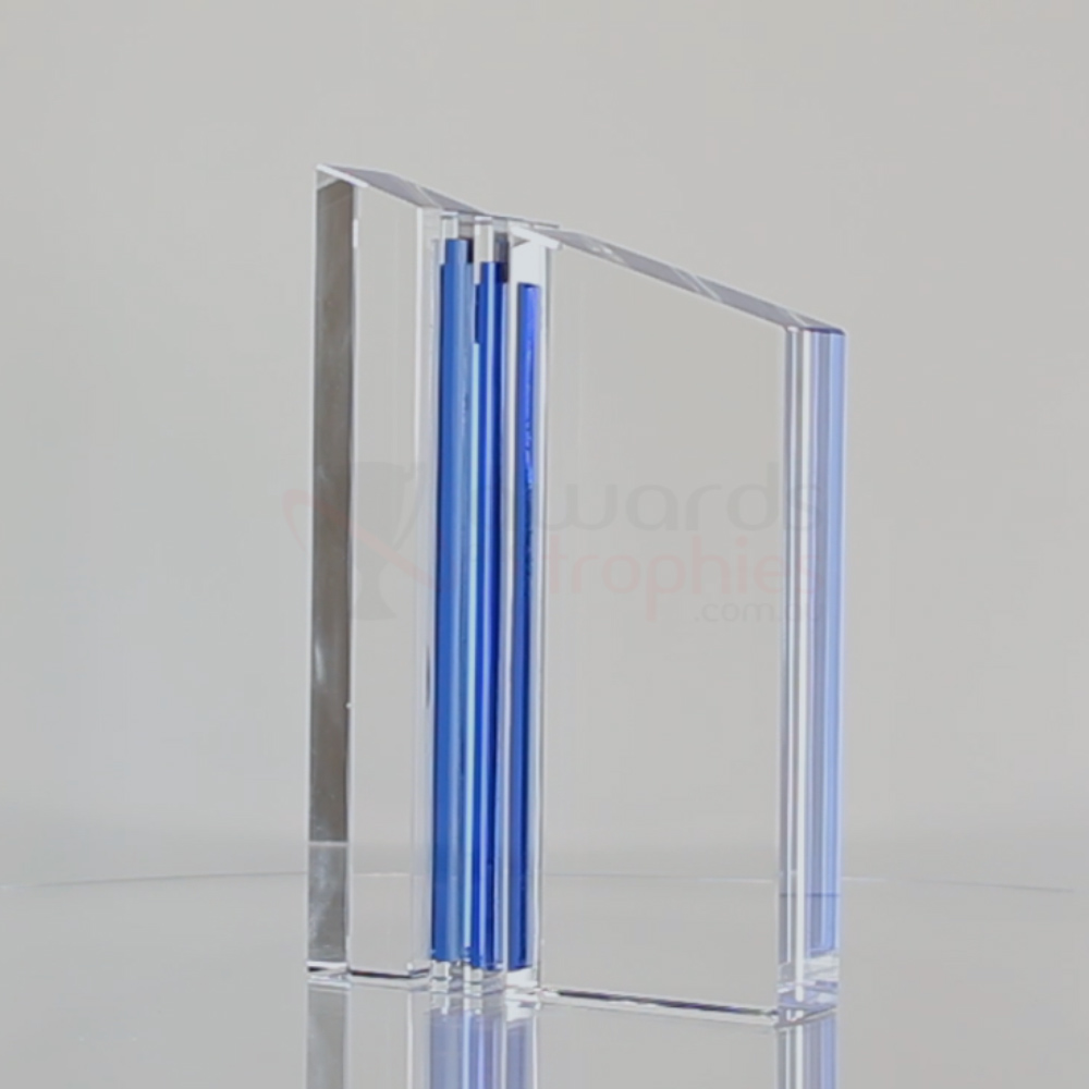 Triple Blue Stripe Crystal 190mm