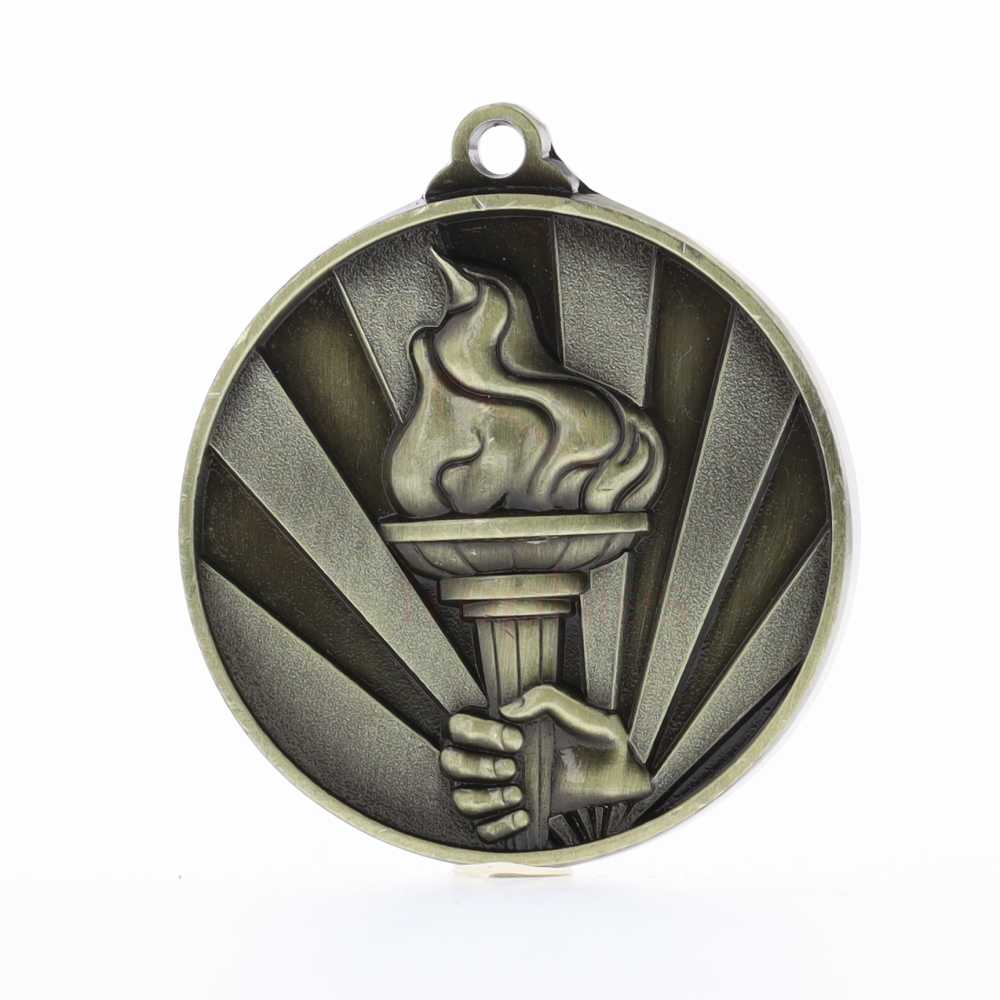 Sunrise Victory Torch Medal 50mm Gold