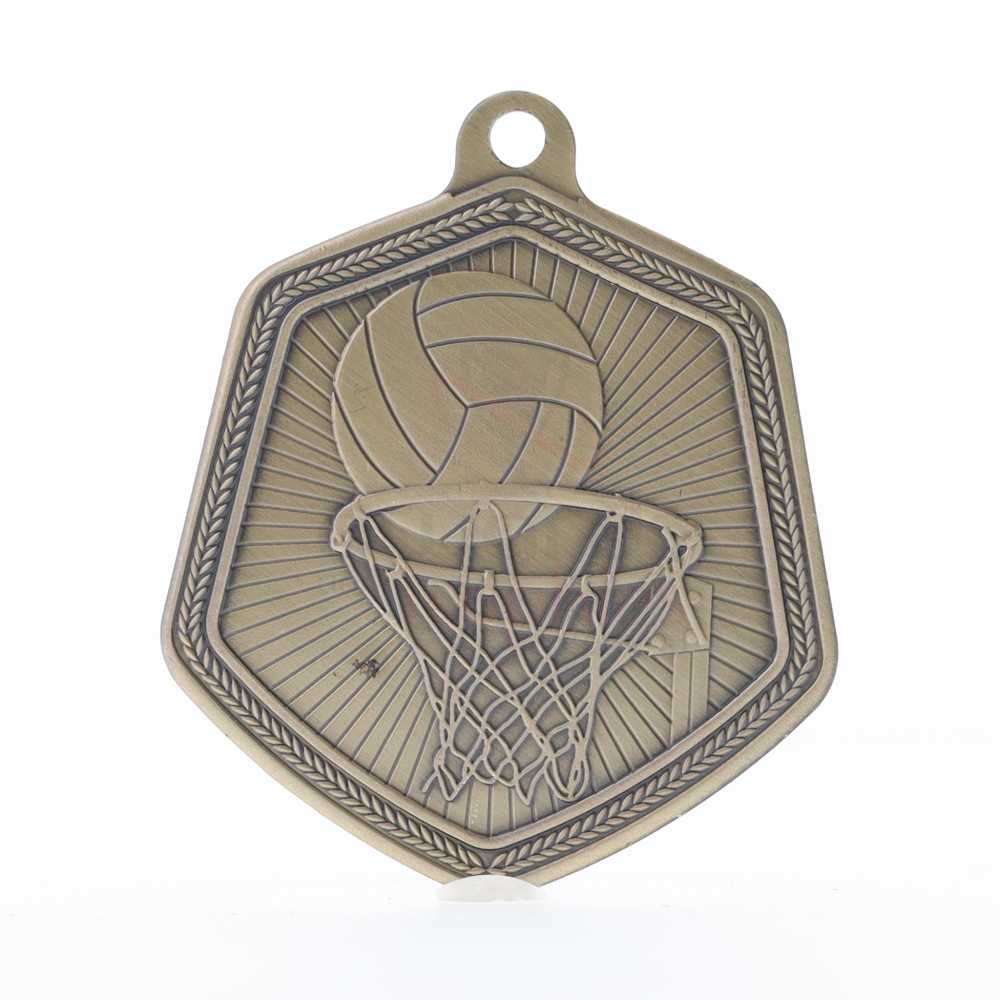 Netball Falcon Medal Gold 65mm