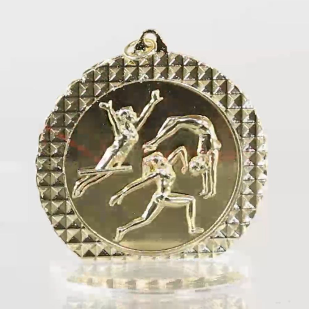 Gymnastics Female Facet Medal Gold 70mm