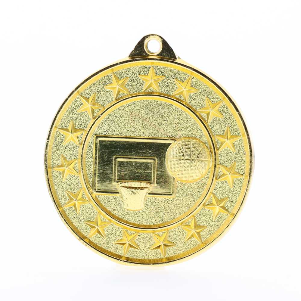 Basketball Starry Medal Gold 50mm