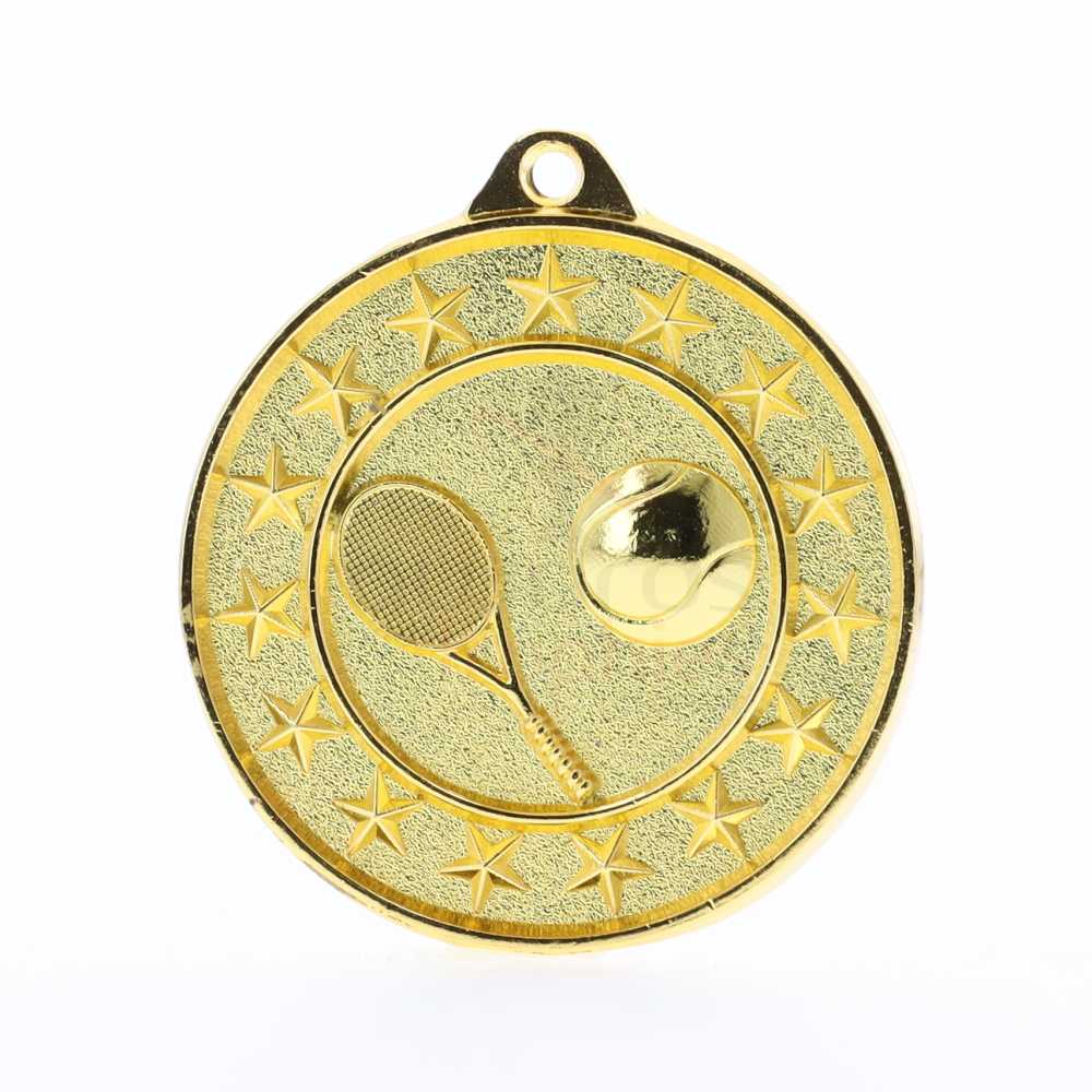 Tennis Starry Medal Gold 50mm