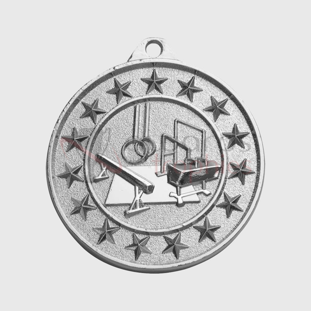 Gymnastics Starry Medal Silver 50mm