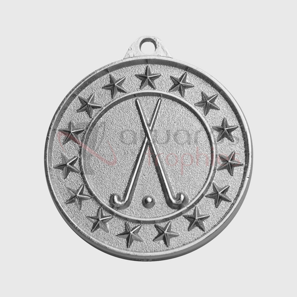 Hockey Starry Medal Silver 50mm