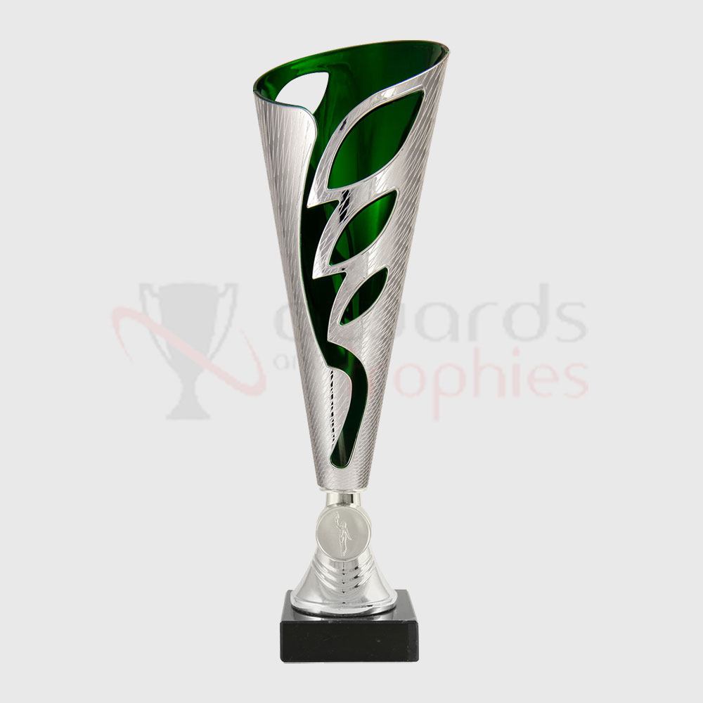 Kent Cup Silver/Green 325mm Cups - AwardsAndTrophies.co.nz