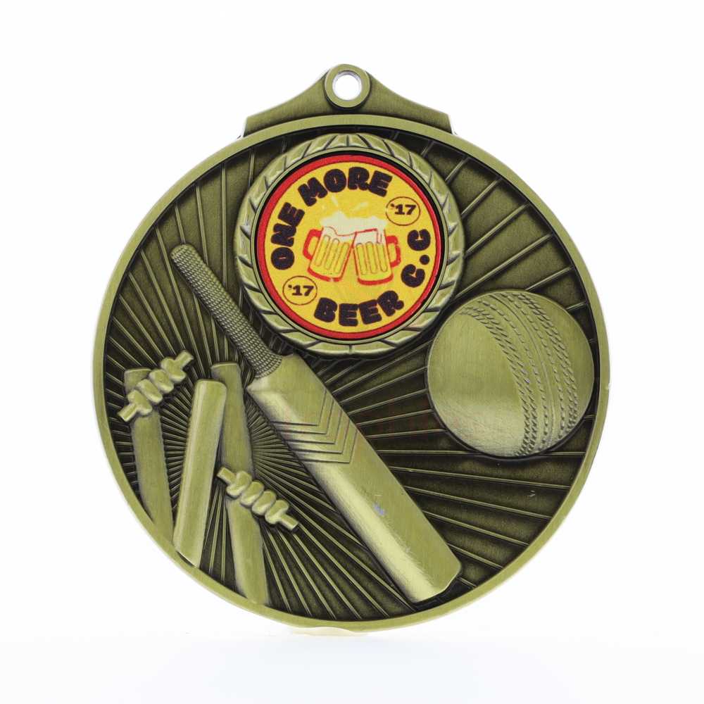 Cricket Insert Medal Gold 70mm 