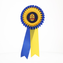 Rosette Blue Yellow 250mm