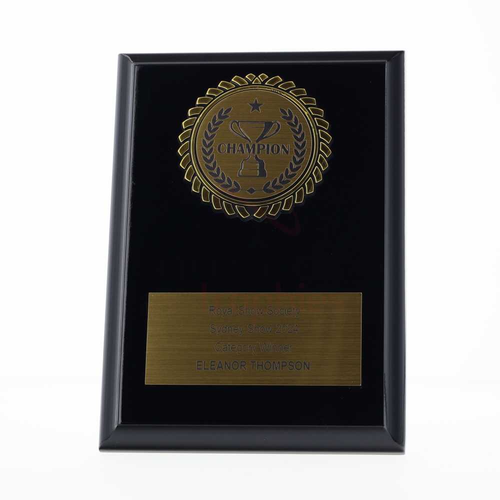 Black Plaque 150mm - Champion