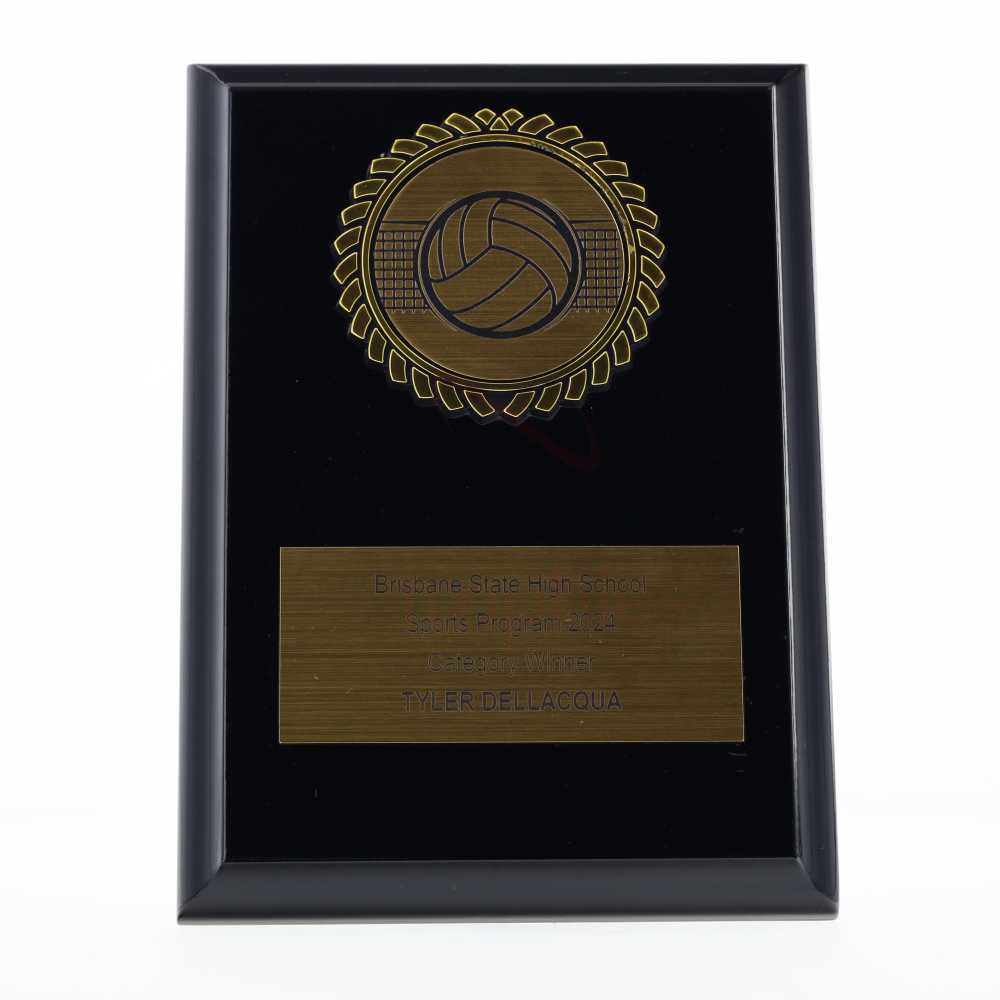 Black Plaque 150mm - Volleyball