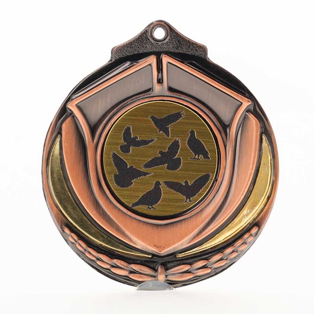 Two Tone Bronze Medal 50mm - Pigeons