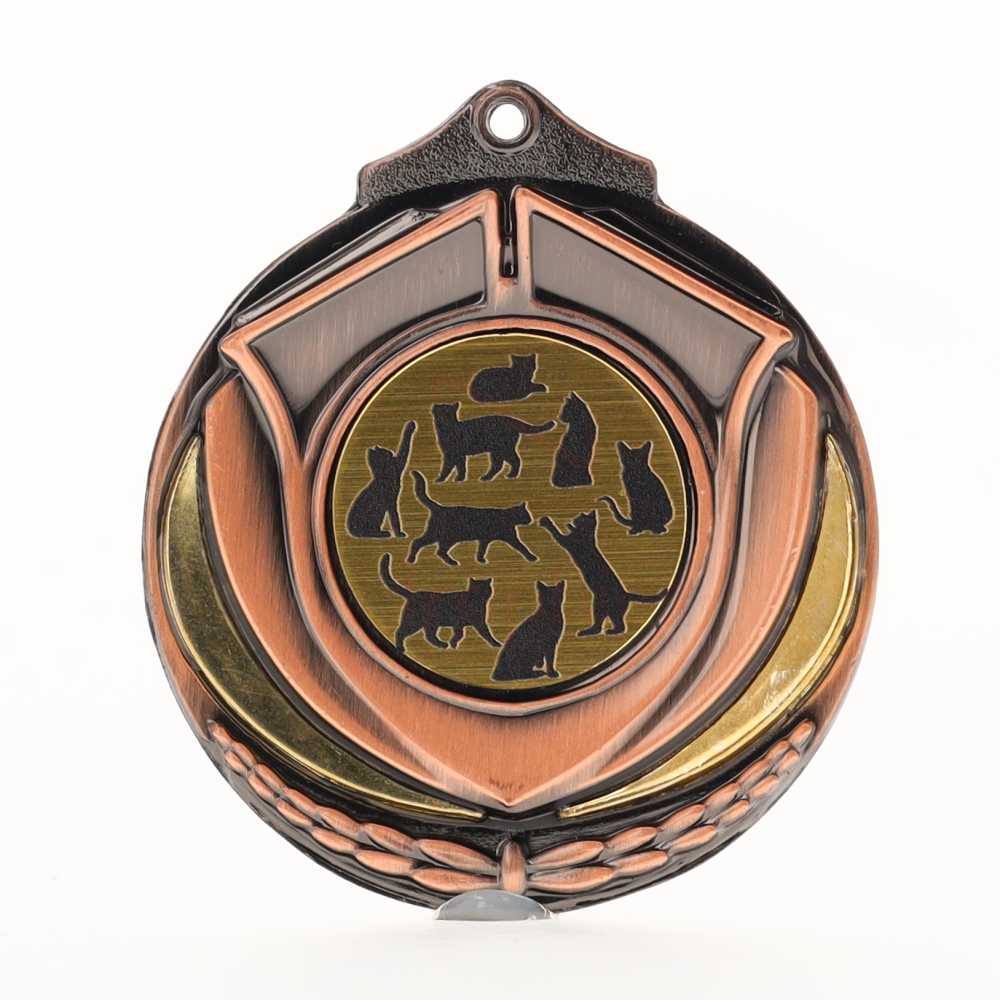 Two Tone Bronze Medal 50mm - Cats