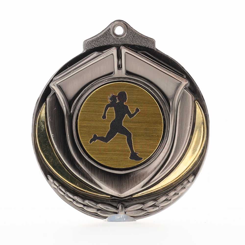 Two Tone Silver Medal 50mm - Female Runner