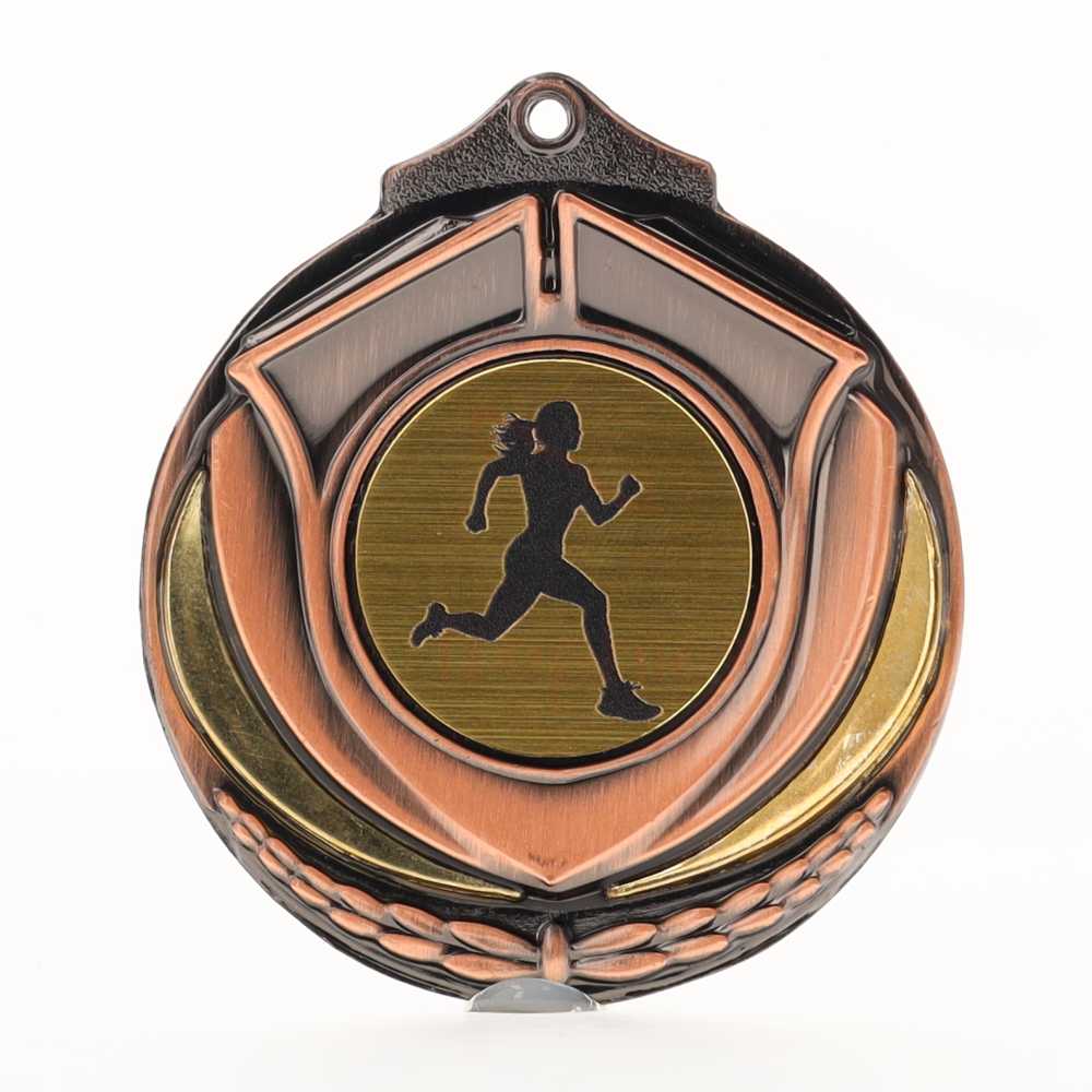 Two Tone Bronze Medal 50mm - Female Runner