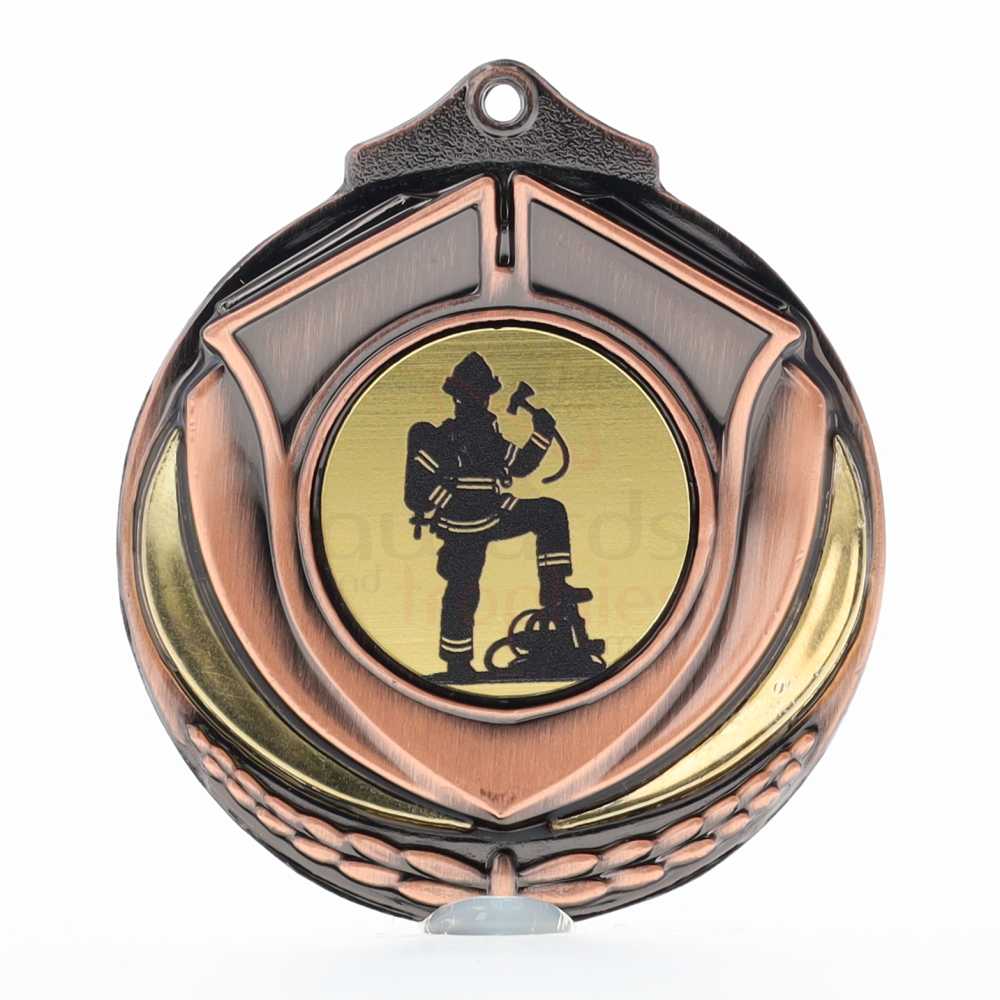 Two Tone Bronze Medal 50mm - Firefighter