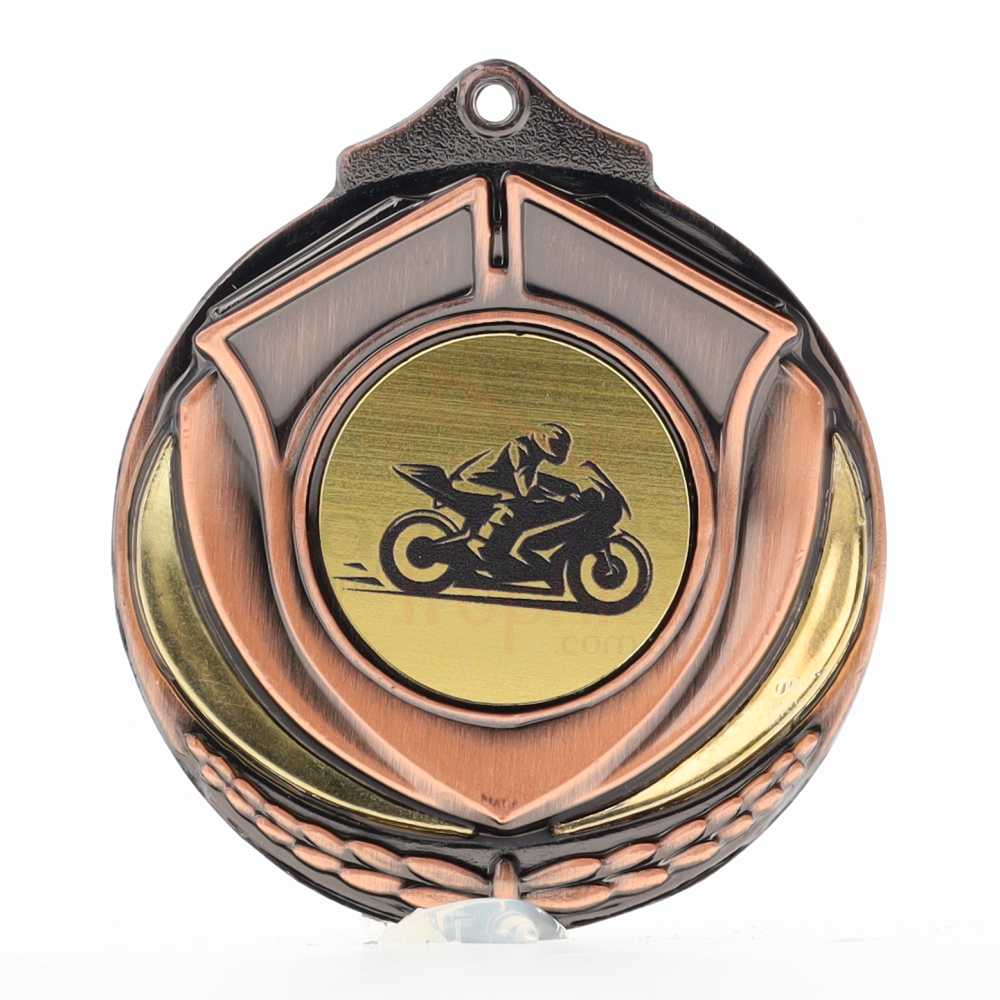 Two Tone Bronze Medal 50mm - Motorbike