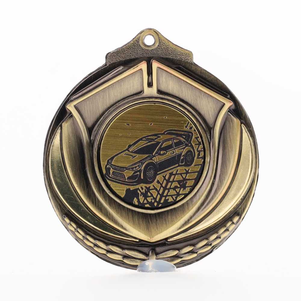 Two Tone Gold Medal 50mm - Rally Car