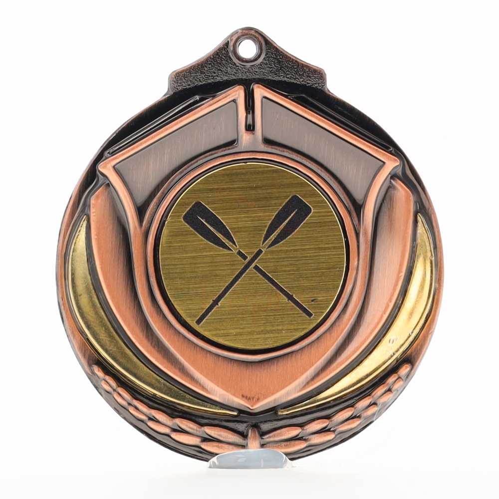 Two Tone Bronze Medal 50mm - Rowing Oars