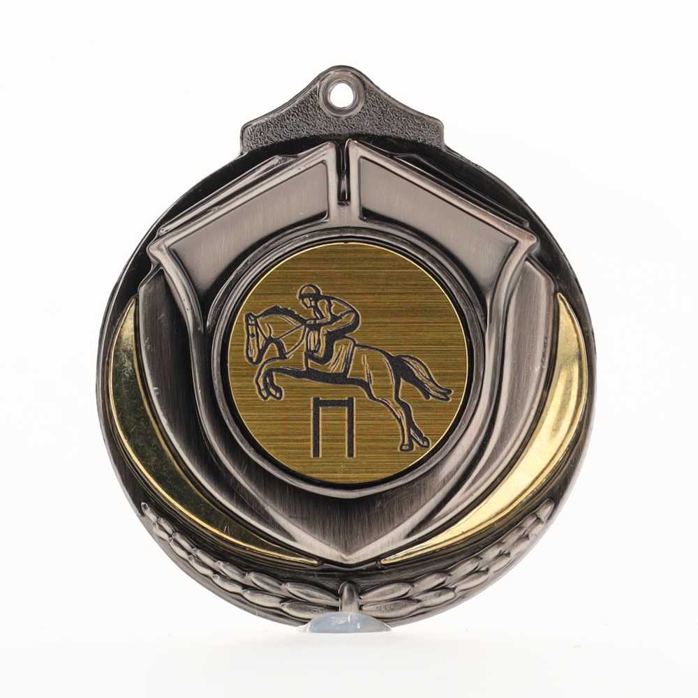 Two Tone Silver Medal 50mm - Show Jumping