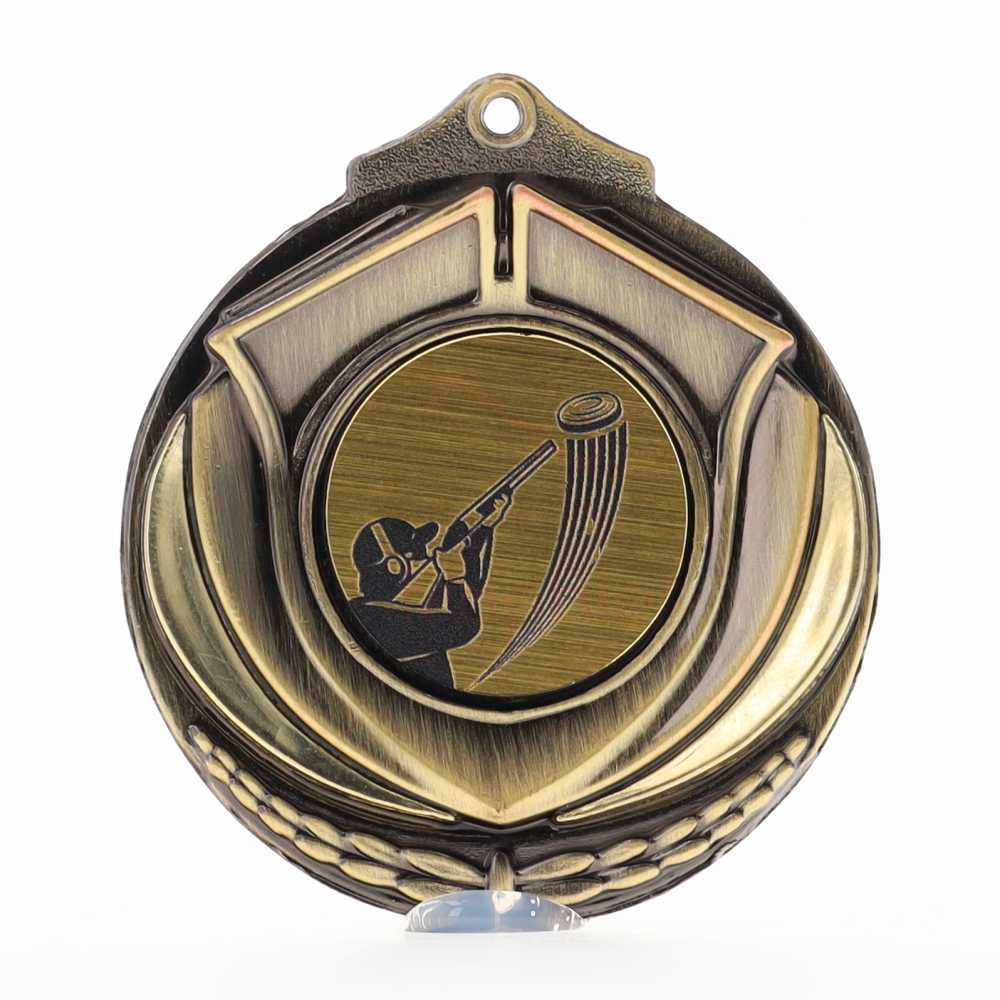 Two Tone Gold Medal 50mm - Trap Shooting