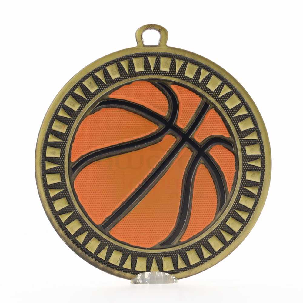 Spark Basketball Medal 55mm - Antique Gold