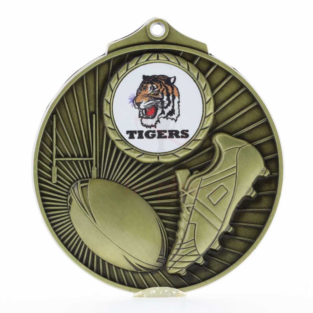 Summit Insert Rugby Medal 70mm - Gold