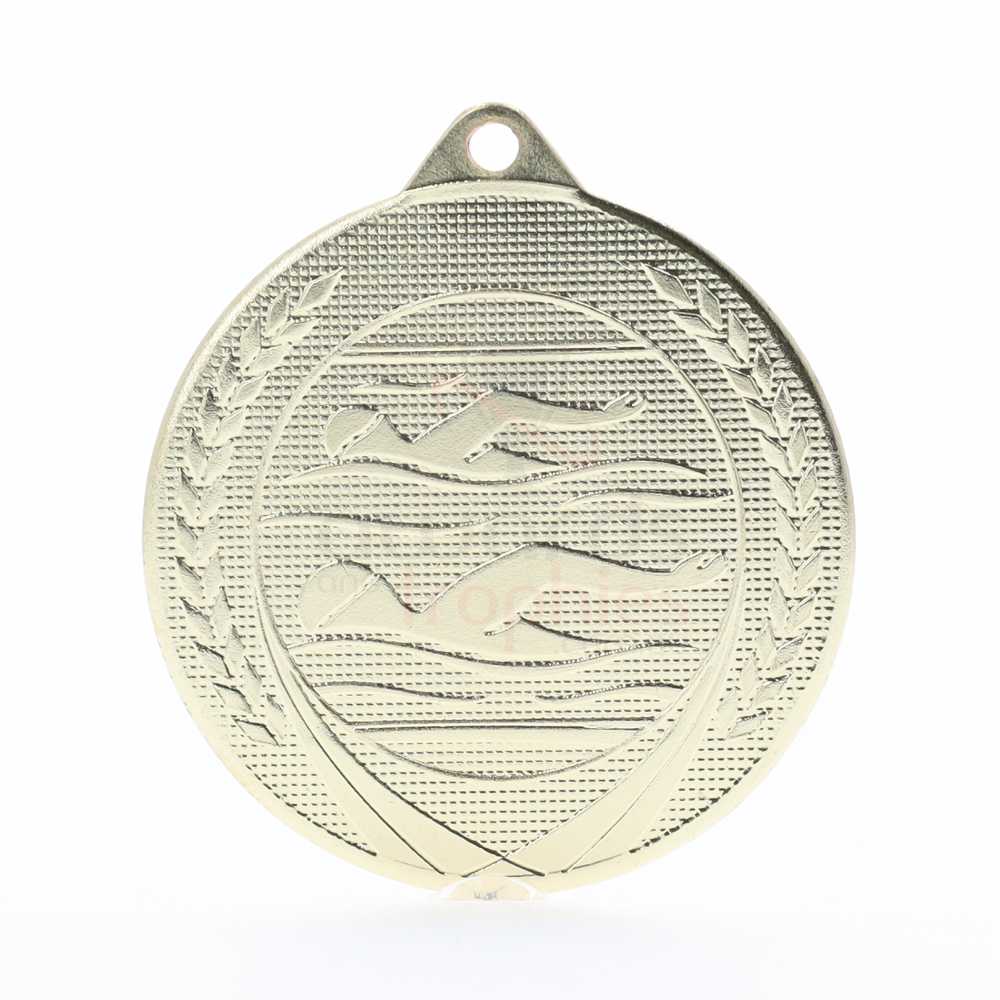 Garland Swimming Medal 50mm - Gold