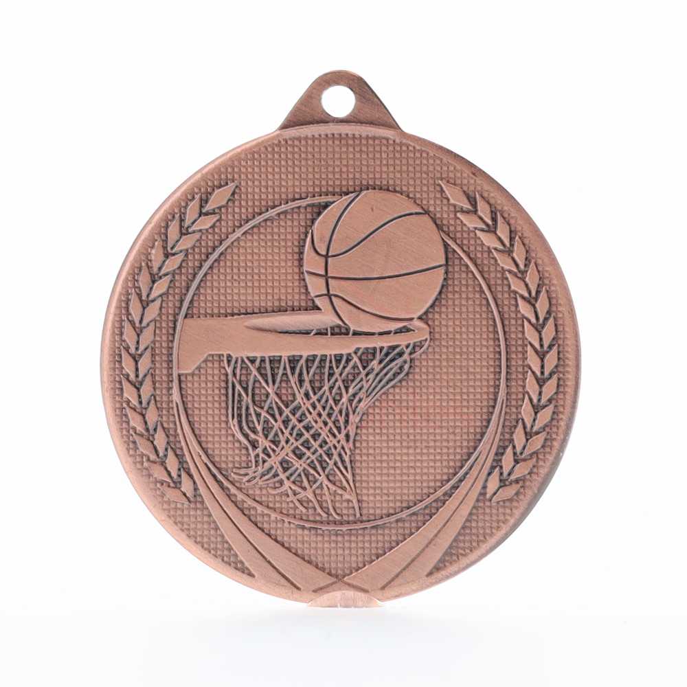 Garland Basketball Medal 50mm - Bronze