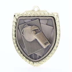 Whistle Shield Medal 80mm - Gold 