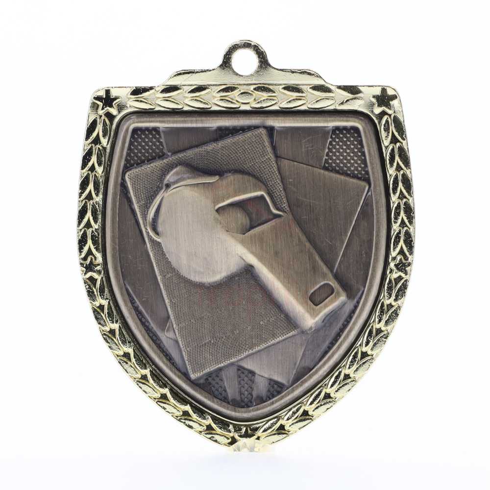 Whistle Shield Medal 80mm - Gold 