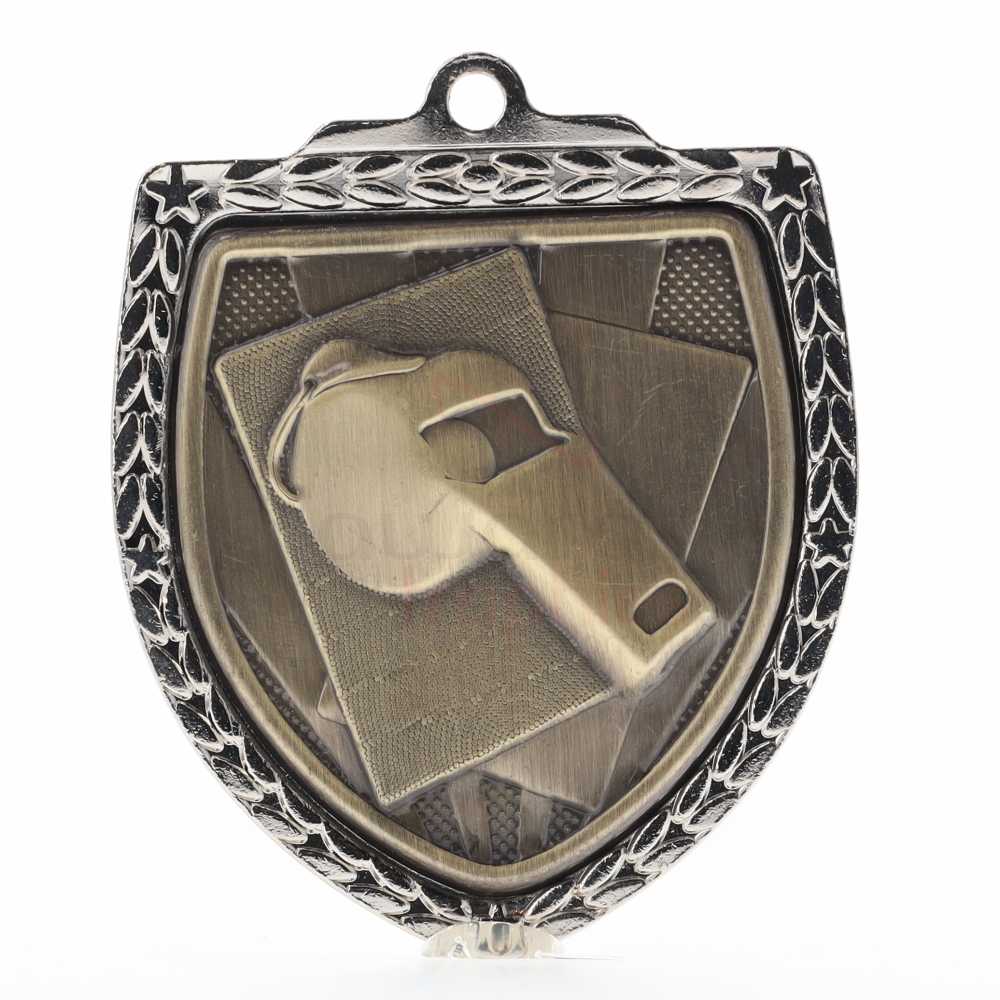 Whistle Shield Medal 80mm - Silver 