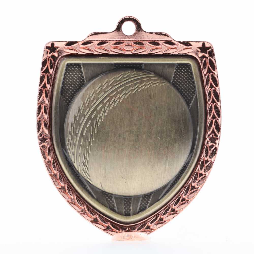 Cricket Ball Shield Medal 80mm - Bronze