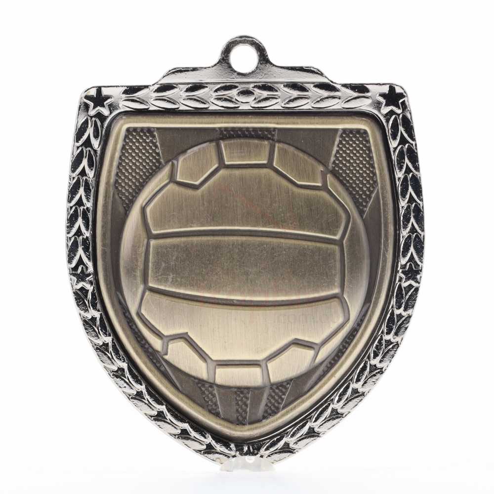 Netball Shield Medal 80mm - Silver 