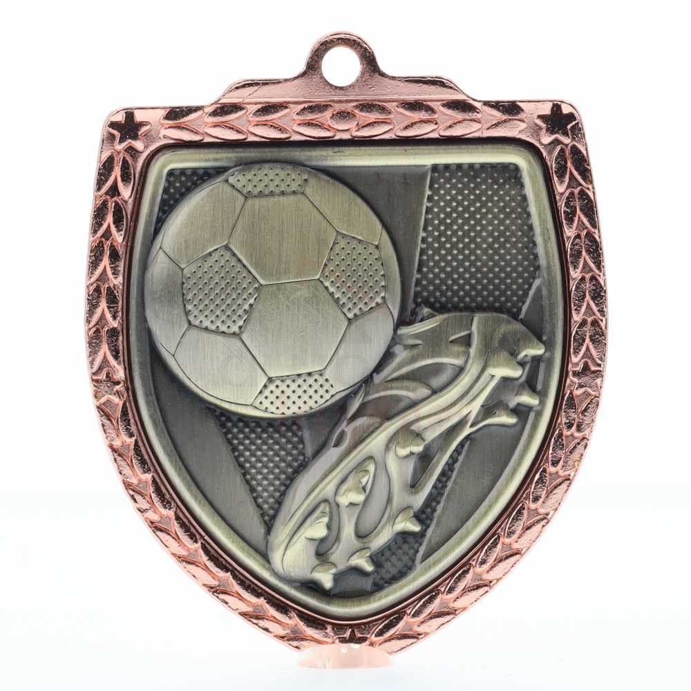 Soccer Boot Shield Medal 80mm - Bronze