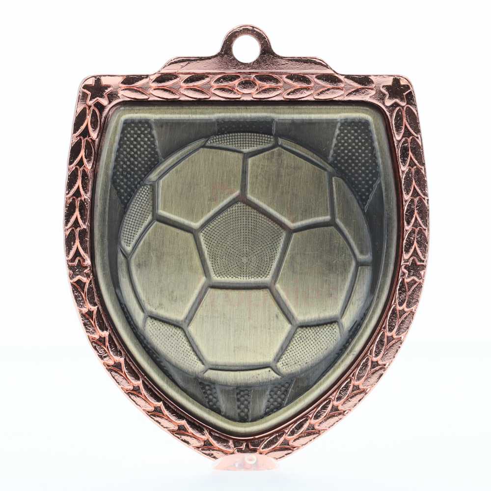 Soccer Ball Shield Medal 80mm - Bronze