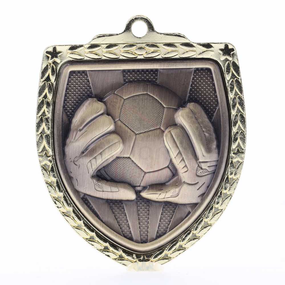 Soccer Goalkeeper Shield Medal 80mm - Gold 