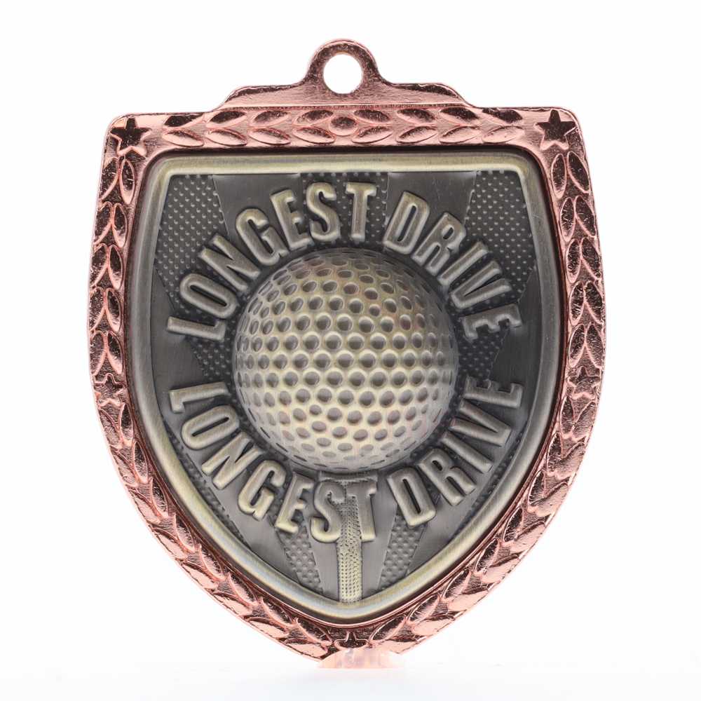 Longest Drive Shield Medal 80mm - Bronze