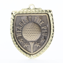 Nearest the Pin Shield Medal 80mm - Gold 