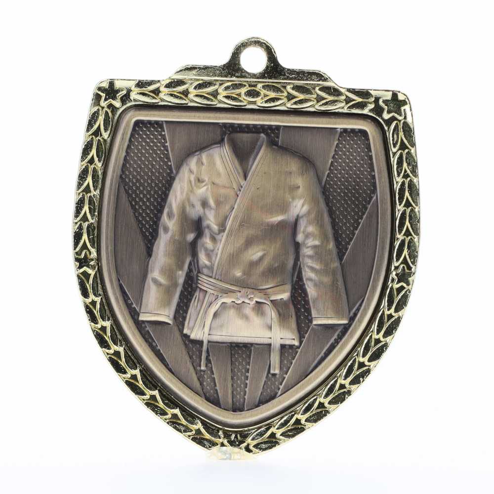 Martial Arts Shield Medal 80mm - Gold 