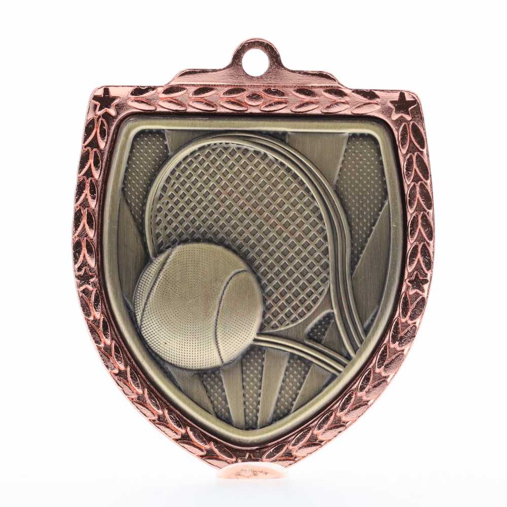 Tennis Shield Medal 80mm - Bronze