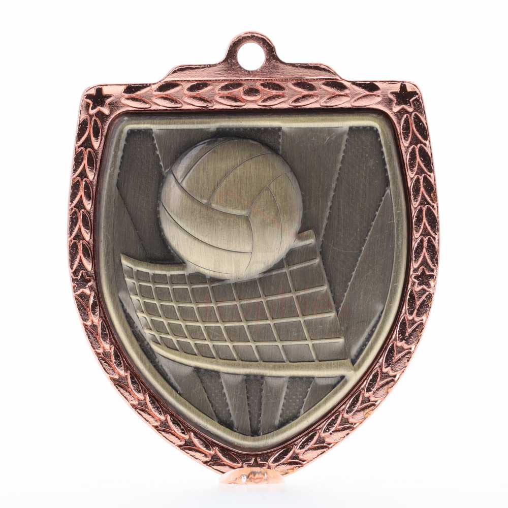 Volleyball Shield Medal 80mm - Bronze