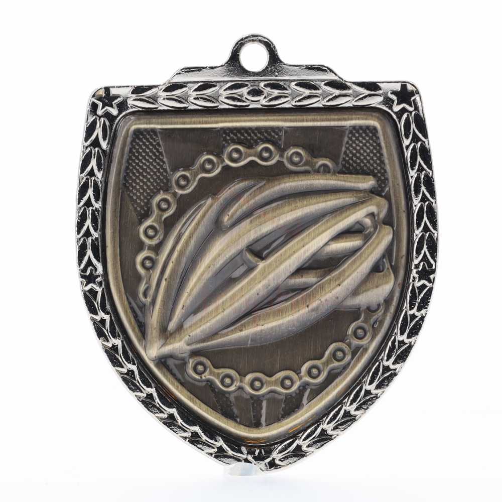 Cycling Shield Medal 80mm - Silver 