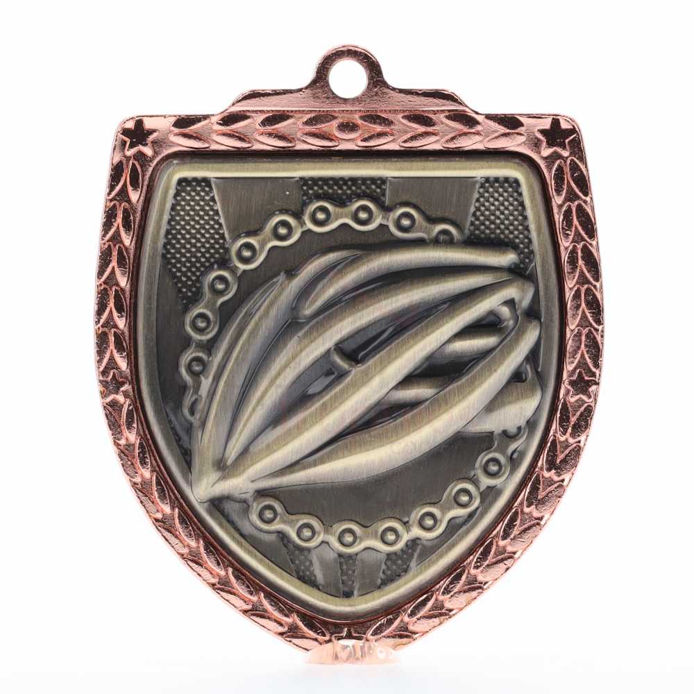 Cycling Shield Medal 80mm - Bronze