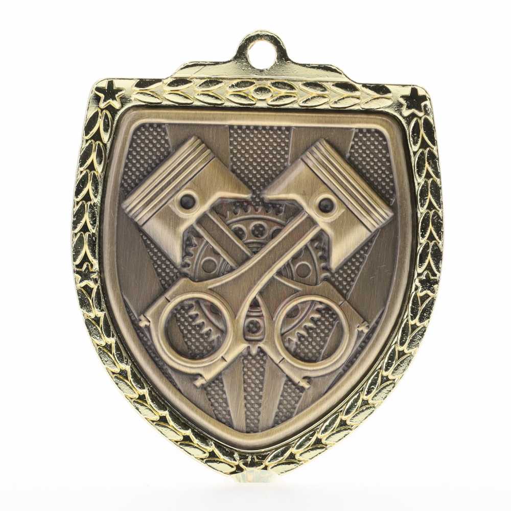 Motorsport Shield Medal 80mm - Gold 