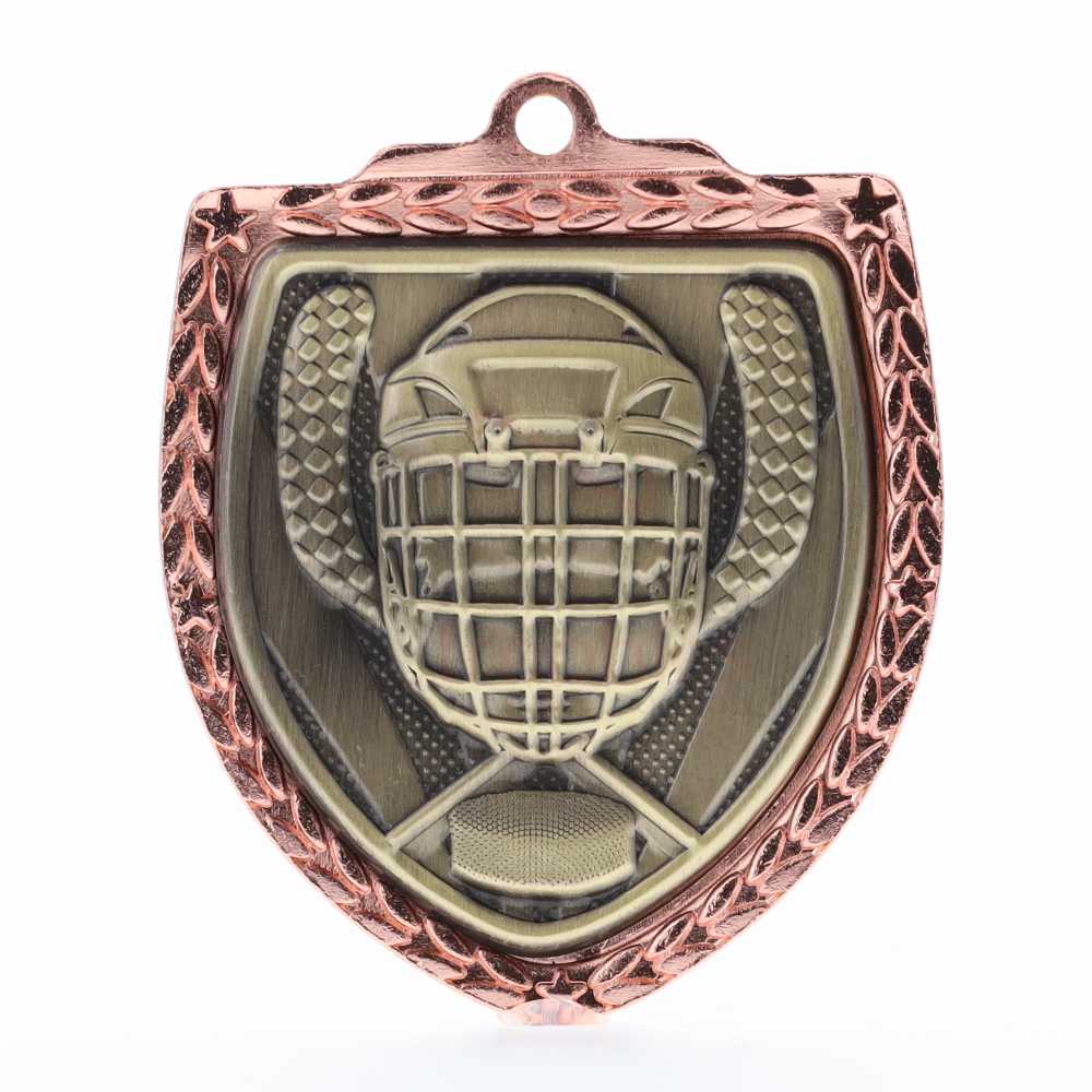 Ice Hockey Shield Medal 80mm - Bronze