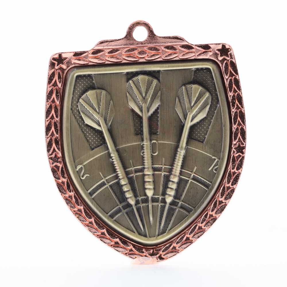 Darts Shield Medal 80mm - Bronze