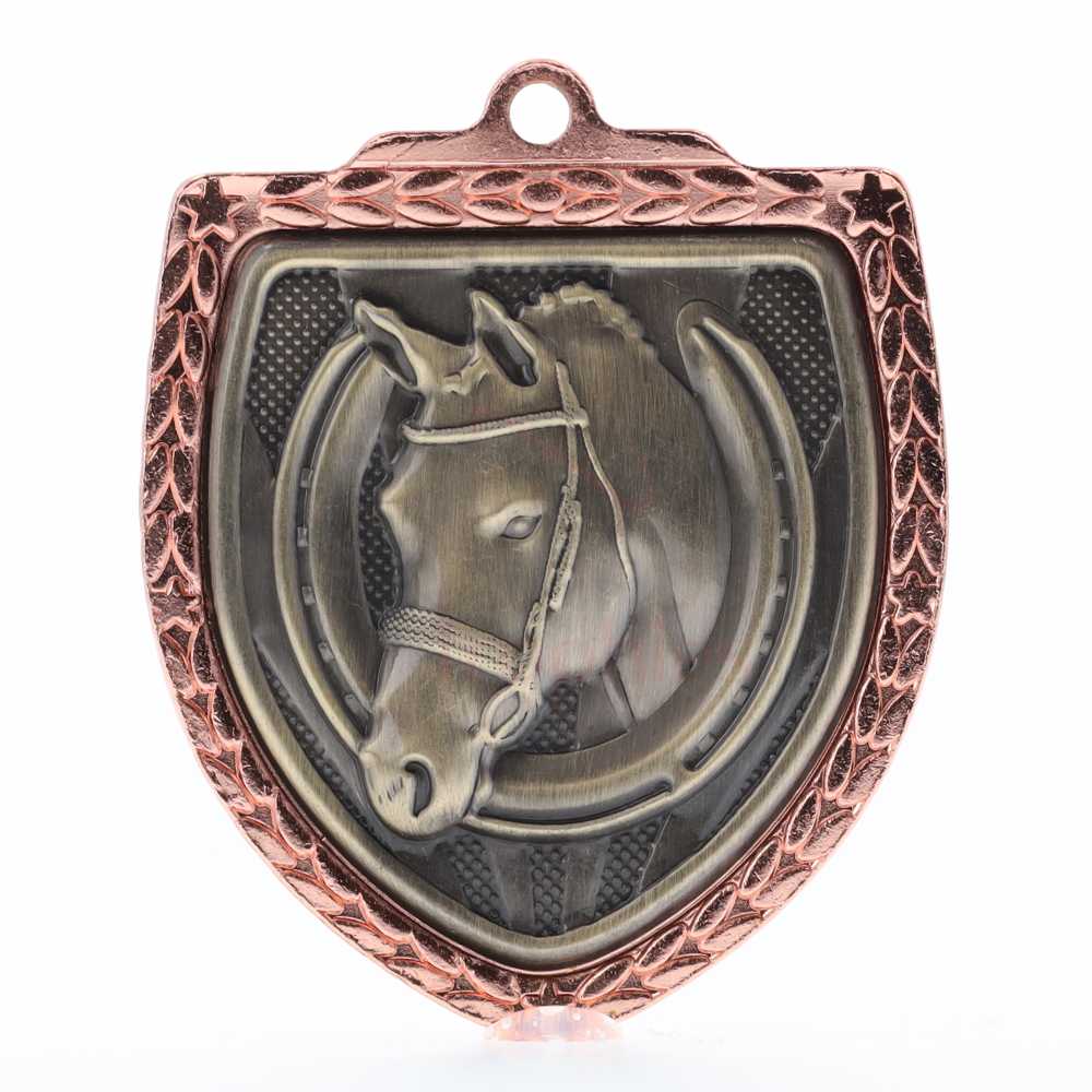 Horse Shield Medal 80mm - Bronze